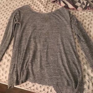 Grey open back sweater