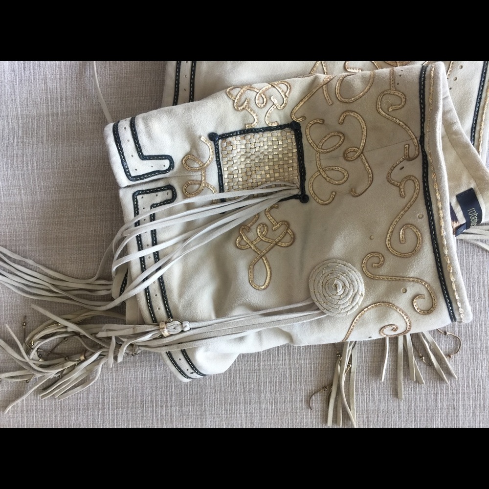 Roberto cavalli suede fringe shorts