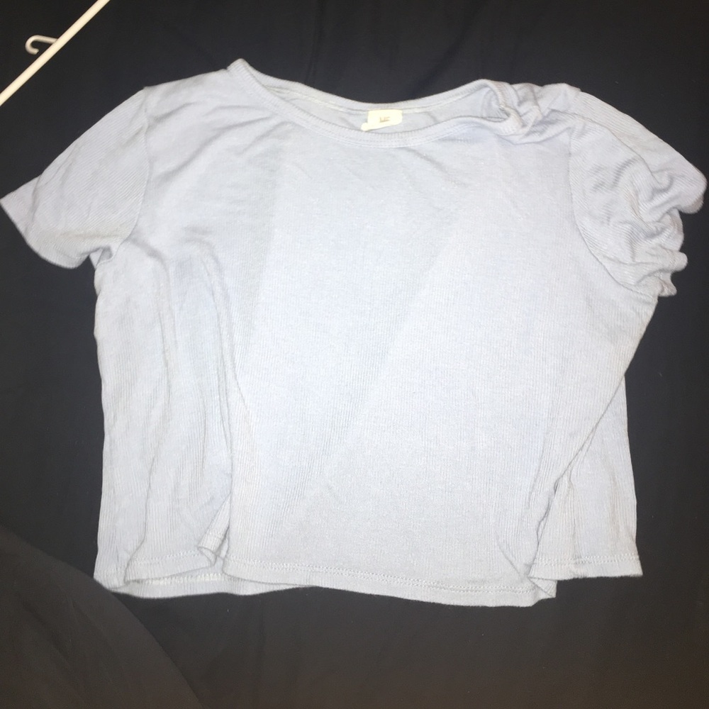 baby blue ribbed crop top