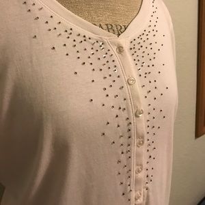 NWOT White top with sequins