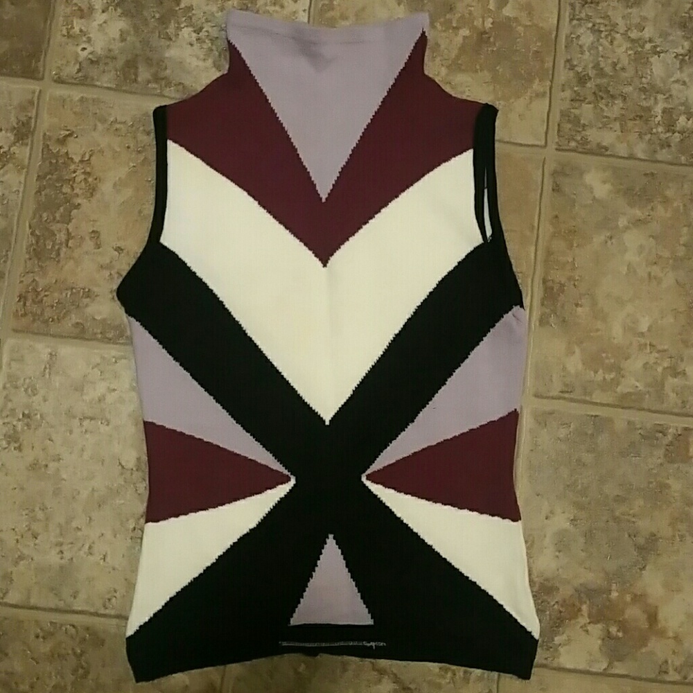 "CACHE'  SLEEVELESS TURTLENECK"