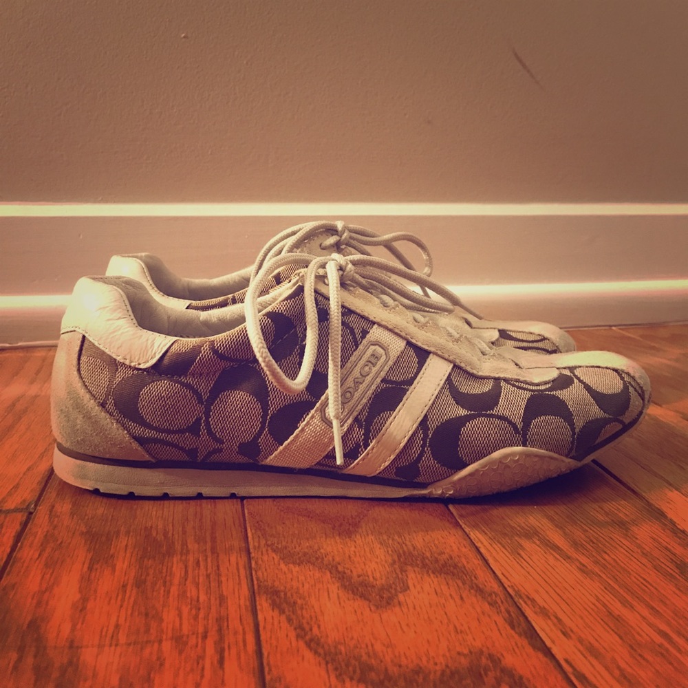 Coach brown and ivory sneakers