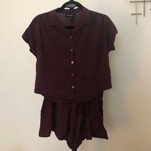 Monki two piece shirt and short set