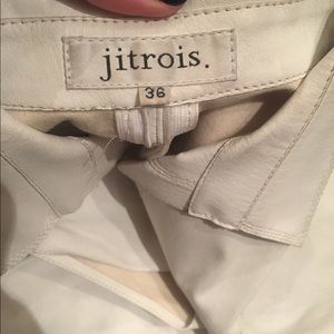 Jitrois white leather polo style dress