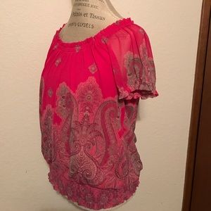 INC blouse pink with short sleeves