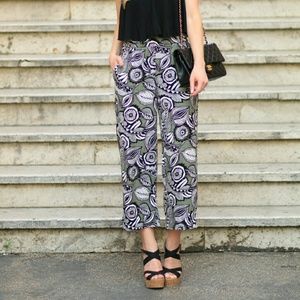 Ann Taylor LOFT Botanical Print Cropped Pant 2