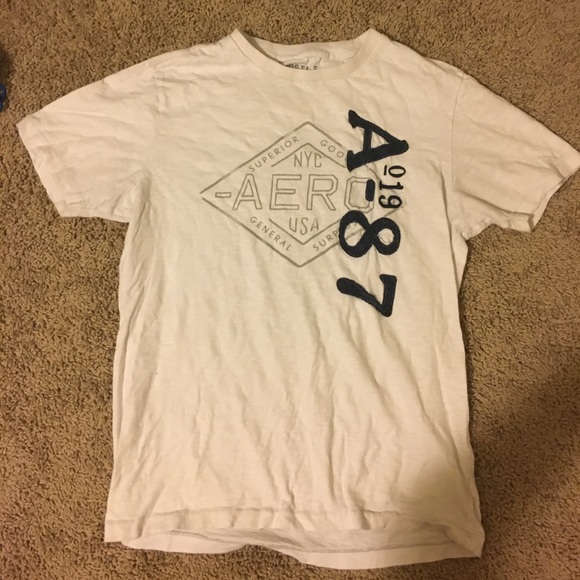 Aeropostale white and navy blue tshirt size medium - Picture 1 of 2