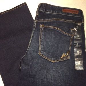 Express Low-Rise Boot-Cut Dark Wash Jeans