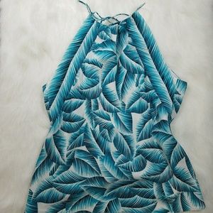 Ann Taylor Silk Palm Leaf Tank