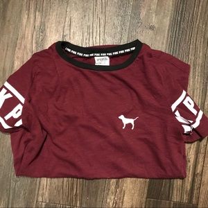 PINK Victoria's Secret Maroon Tshirt size XS