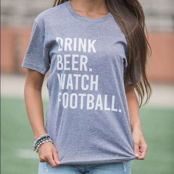 << Drink Beer Watch Football Tee Shirt >> - Picture 2 of 4