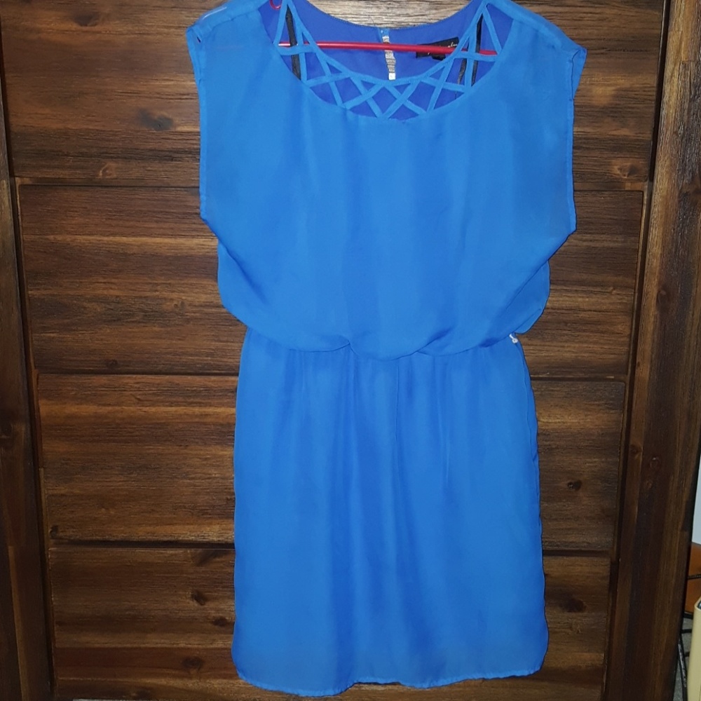 Cobalt Blue Chiffon Dress