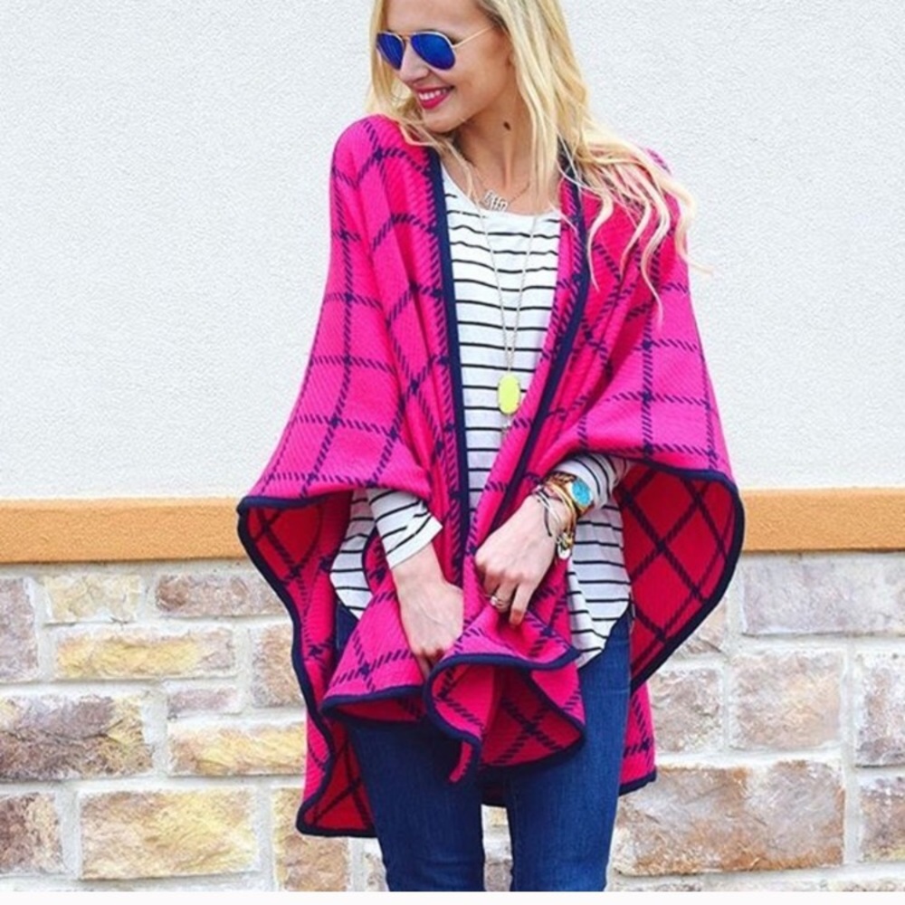 LAST ONE‼️Pink & Navy Shawl