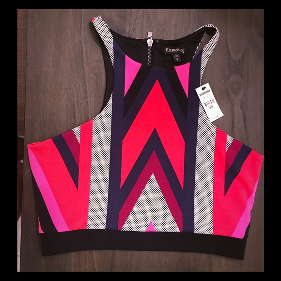 Express Tops - Express geo crop top. Medium. NWT