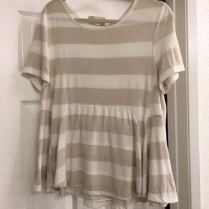 Anthropologie striped peplum top