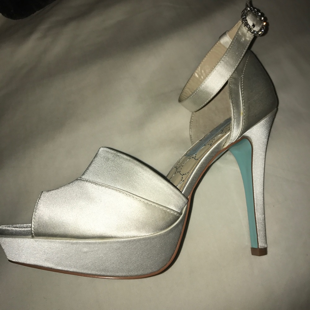 Betsy Johnson blue wedding shoe