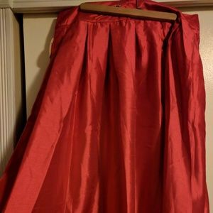 Lindy Bop Tea Length Taffeta Red Party Skirt