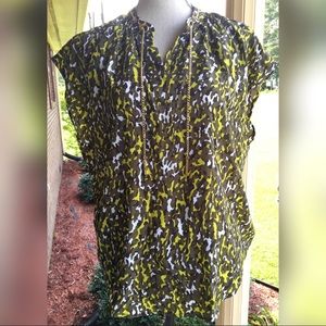 MICHAEL Michael Kors Camouflage Tunic Blouse Sz M