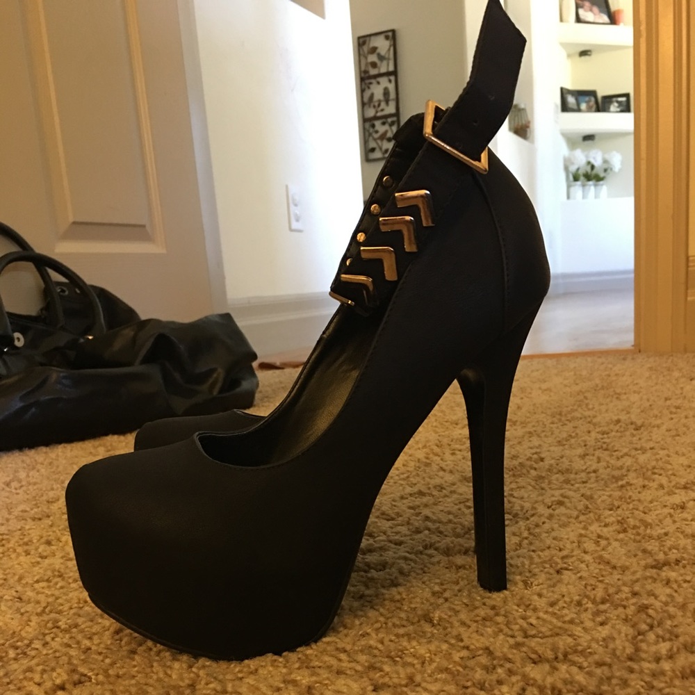 Platform heels with ankle strap