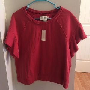 Anthropologie ruffle sleeve sweater.