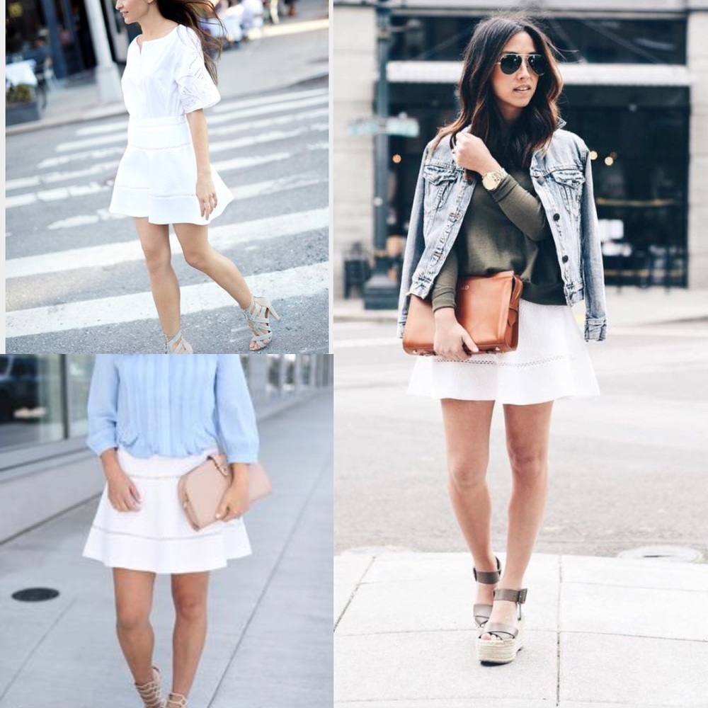 Banana Republic White Jacquard Skirt