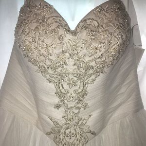 Ivory wedding gown, size 10, sweetheart ball gown