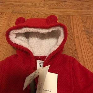 NWT 0-6 M coat with ears on warm lined hoodie
