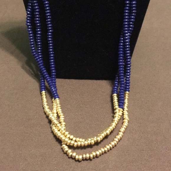 Two-Tone Three Strand Beaded Necklace - Picture 2 of 3