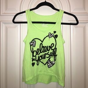 Justice "believe in yourself" tank
