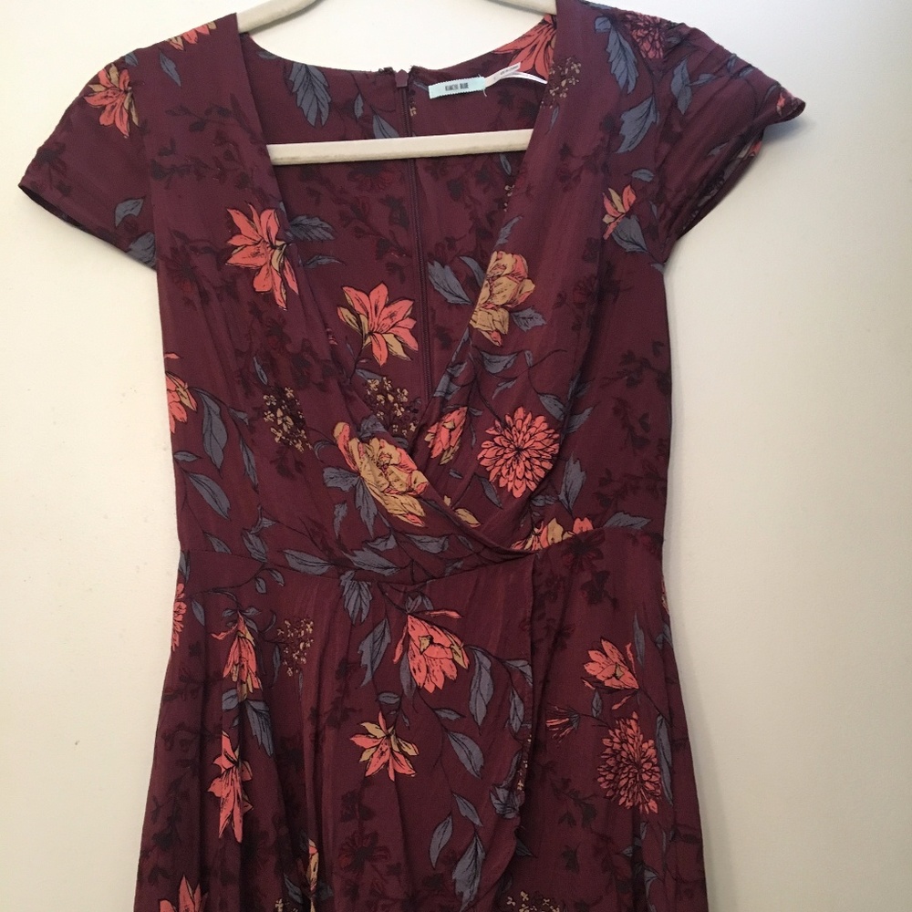 Maroon Floral Romper -Urban Outfitters-Small