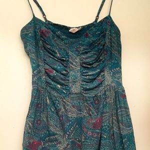 Teal Paisley Print Roxy Tank Dress -M
