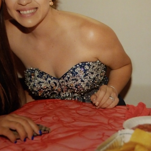 Navy blue mermaid dress - Picture 4 of 4