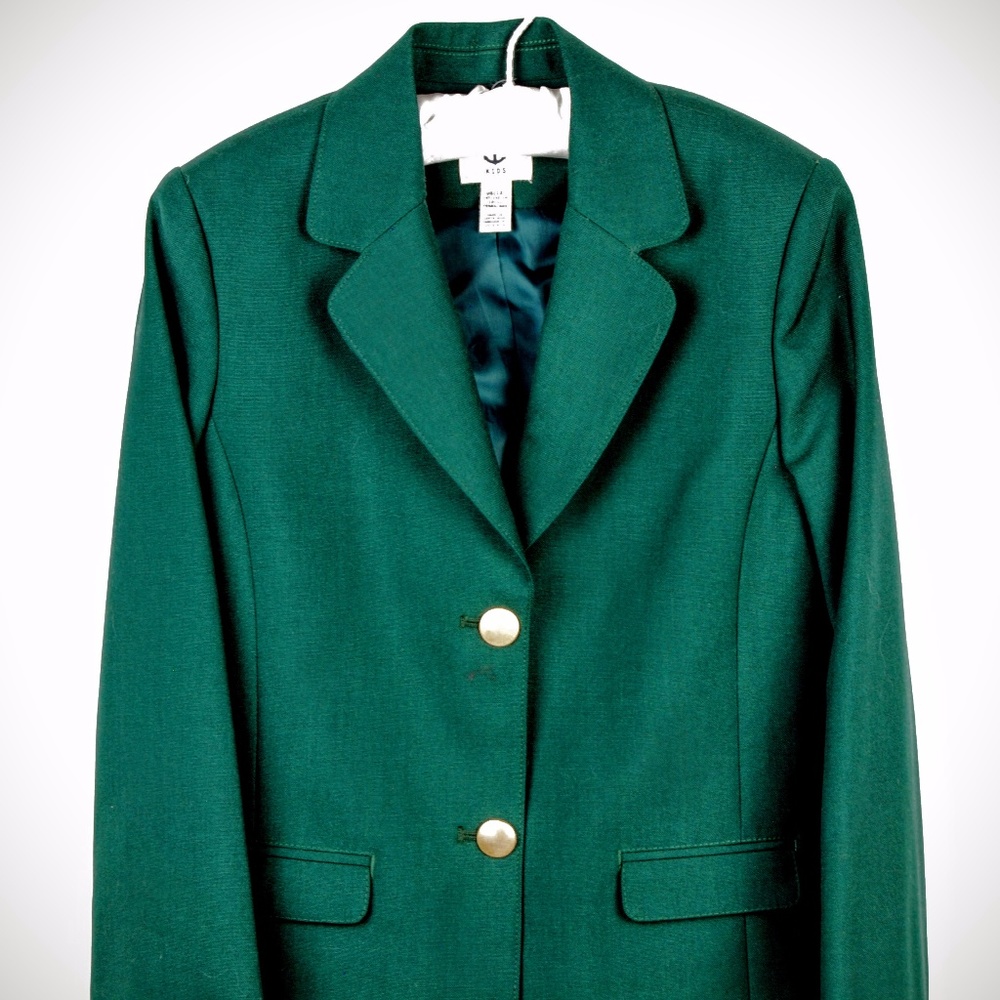 Lands' End Girls Hopsack Blazer, Evergreen