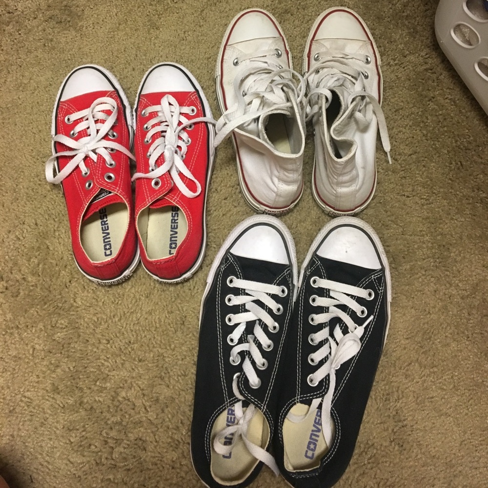 3 pairs of converse. used condition