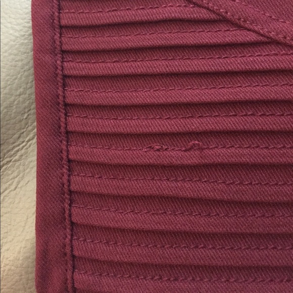 Burgundy Moto Jeggings - Picture 3 of 3