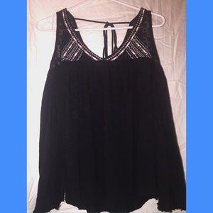 Cold Shoulder Top, Embroidered Details on neck.