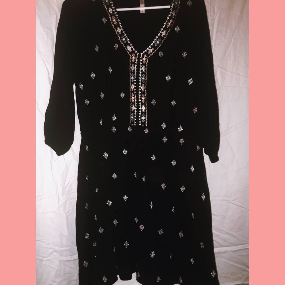 Black Dress with embroidered details