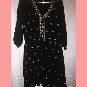 Black Dress with embroidered details