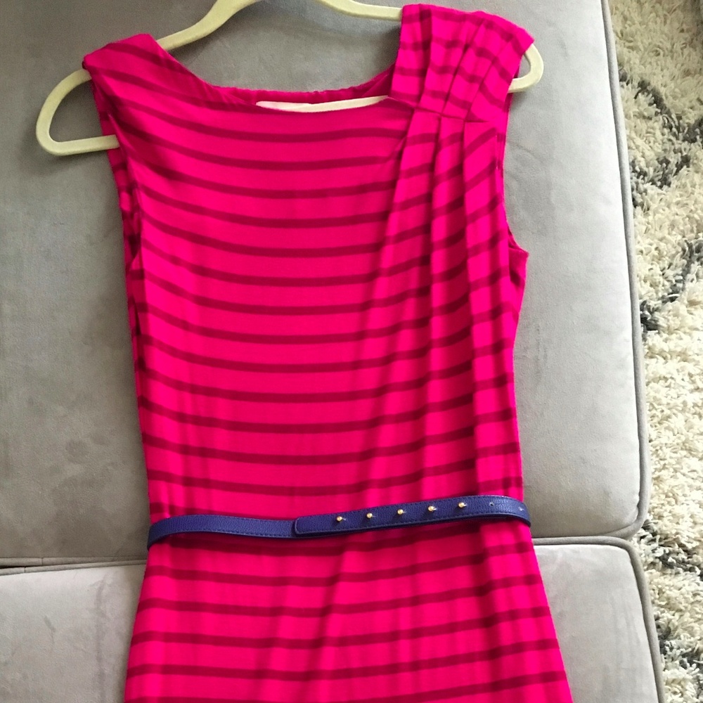 Pink Striped Cotton Dress-Calvin Klein-Small
