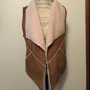 Sanctuary faux suede shearling vest