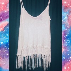 White ButterSoft, Tassel, Crop Top.