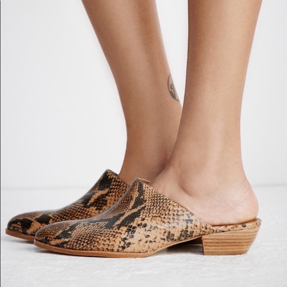 Snake skin mules