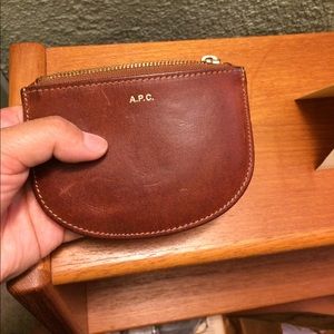 Small APC brown leather coin purse/wallet