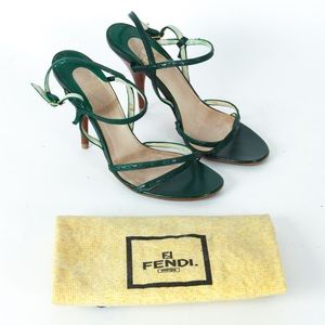 AUTHENTIC FENDI green strappy heels
