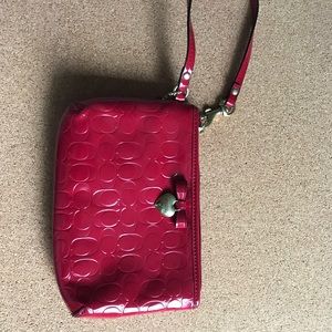 Coach red wristlet