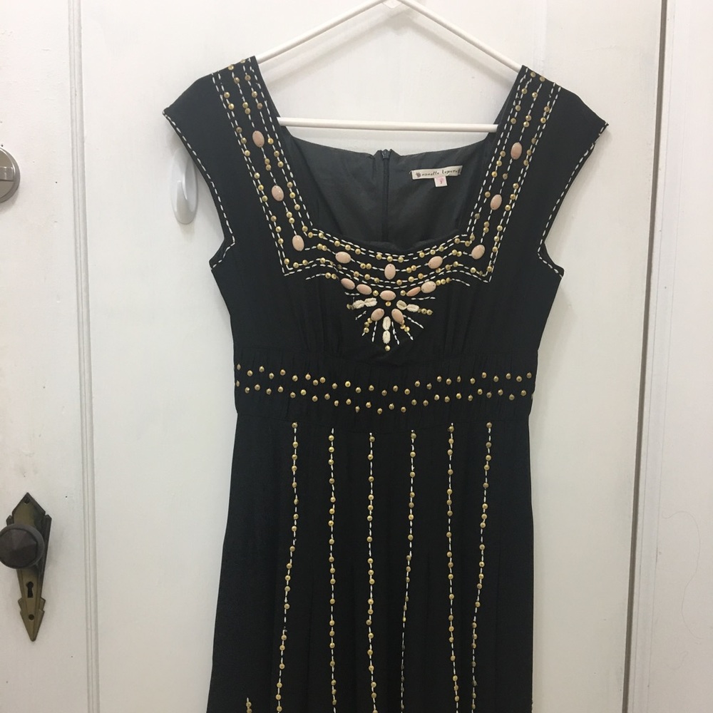 Nanette Lepore Beaded Black Cocktail Dress