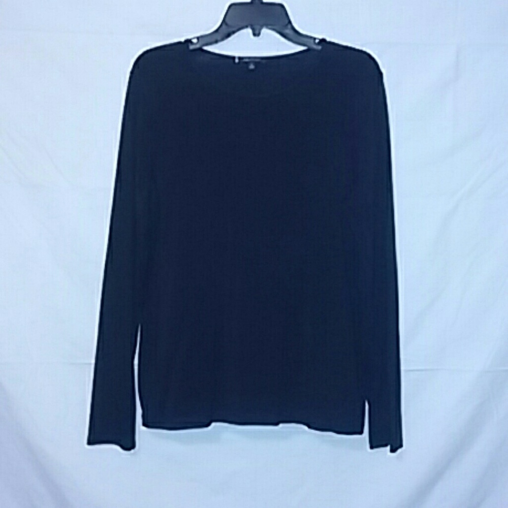 Anne Klein Black Long Sleeve Top