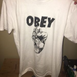 White obey short sleeve
