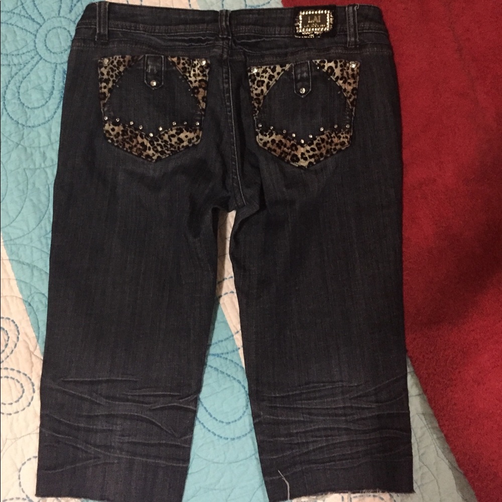 3 for $10- LA idol Cheetah Pocket Jean Cutoffs