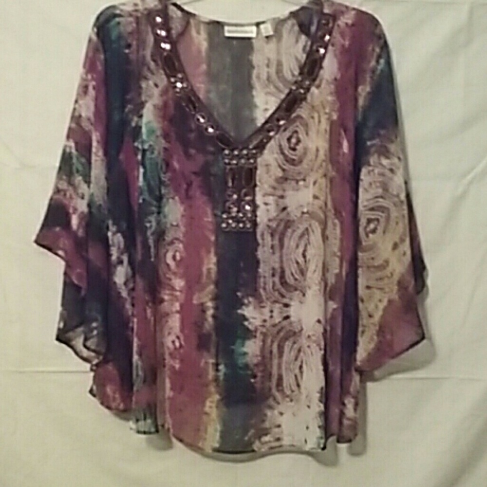 John Paul Richard Tye-dye Poncho Top